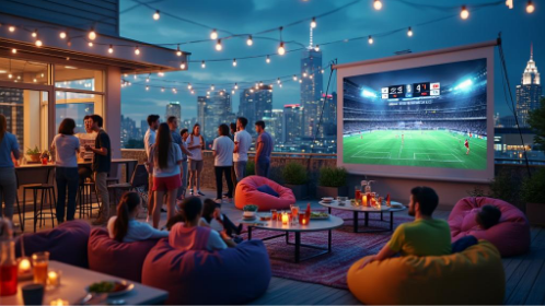 Rooftop sports watch party