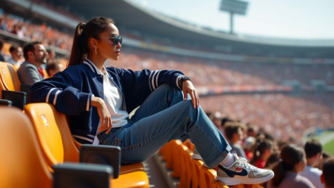 Stylish lady at a stadium