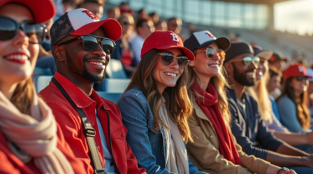 Fashionable fans in stadium